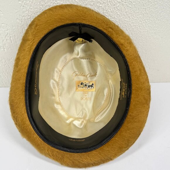 Vintage Golden Coach by Dobbs Fur Felt Fedora Camel Gold Size 7 1/8 - Picture 2 of 11